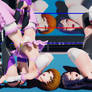 Chie and Tifa vs Aerith and Yukiko