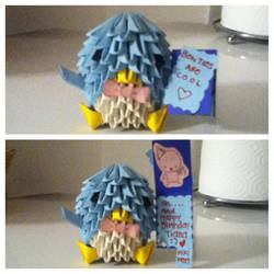 3D origami Penguin for my friend's birthday! :D by Kristy1997