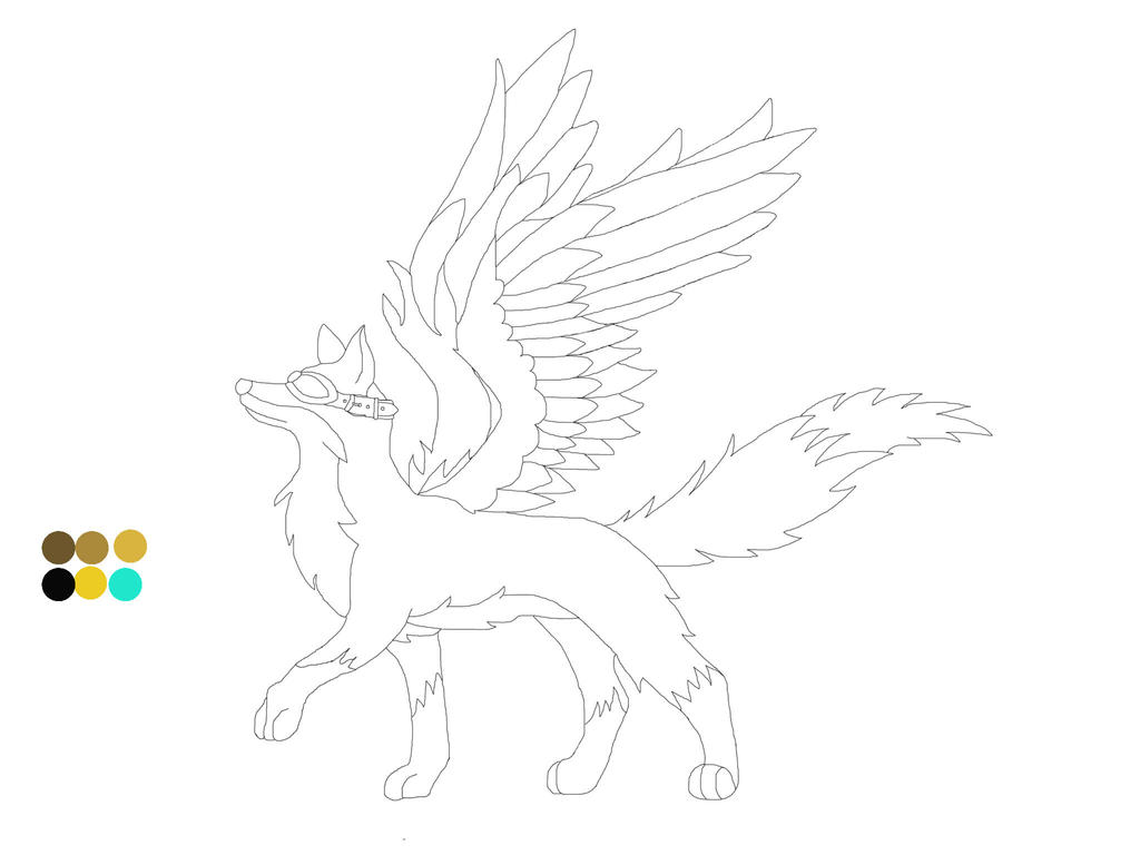 Skyfox-Wings line art logo wip