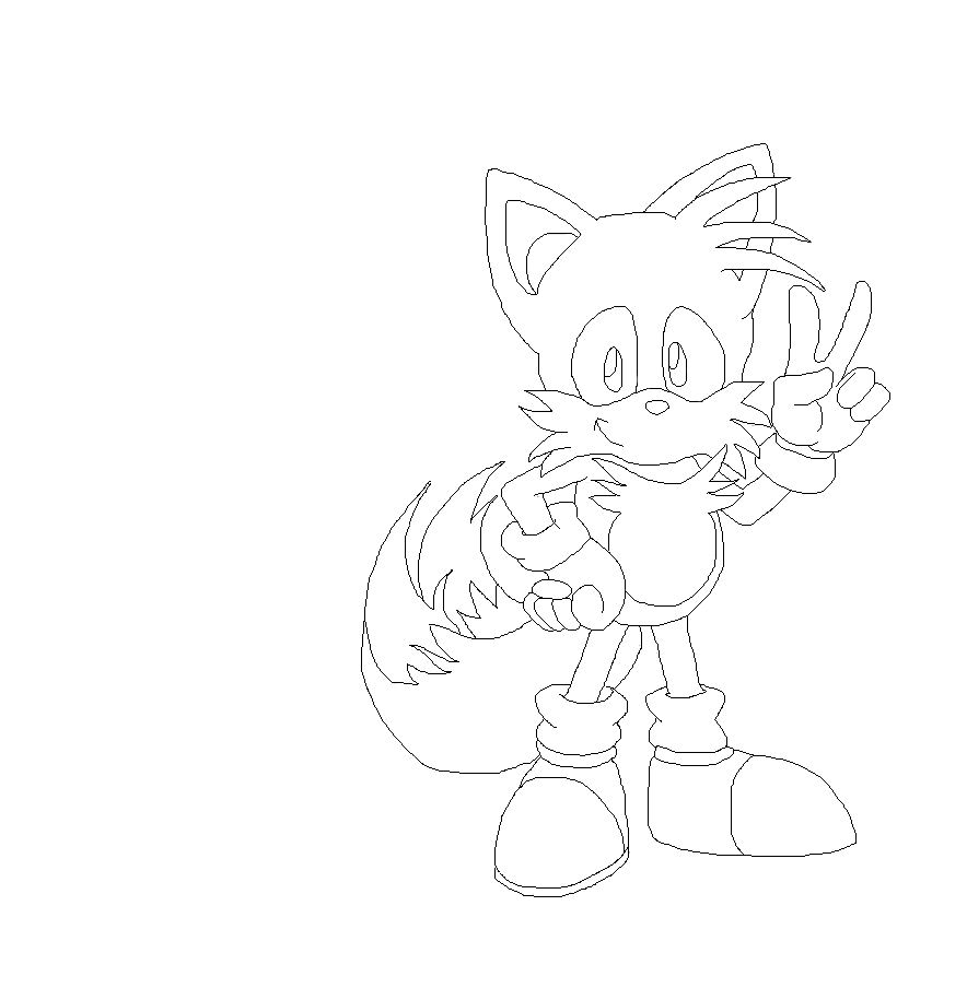 Tails line art by The-Atomic-Fox on DeviantArt