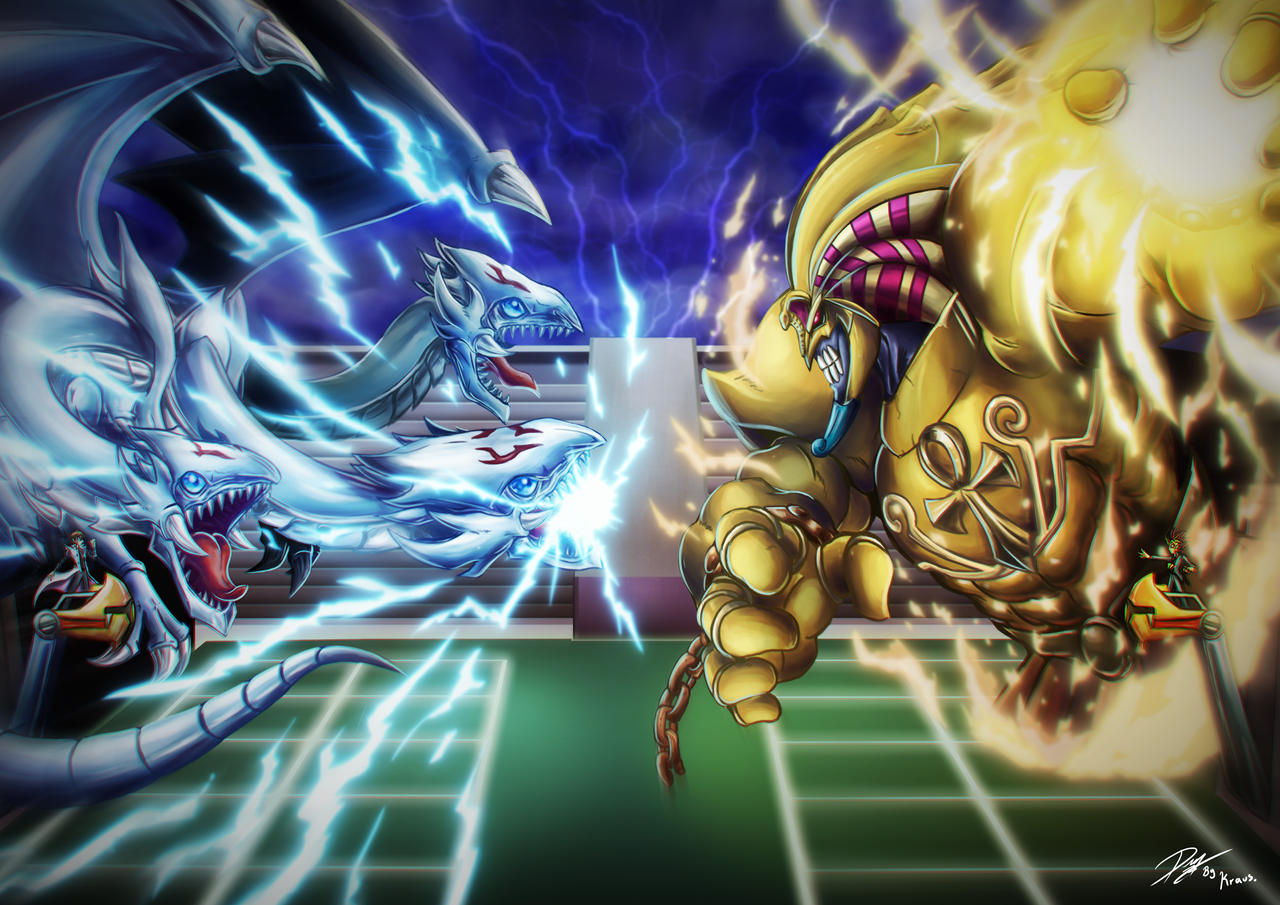 Blue Eyes White Dragon VS Exodia the Forbidden One by Kraus