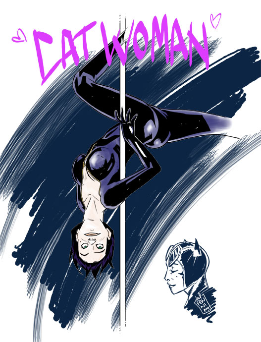 Catwoman pole dancer