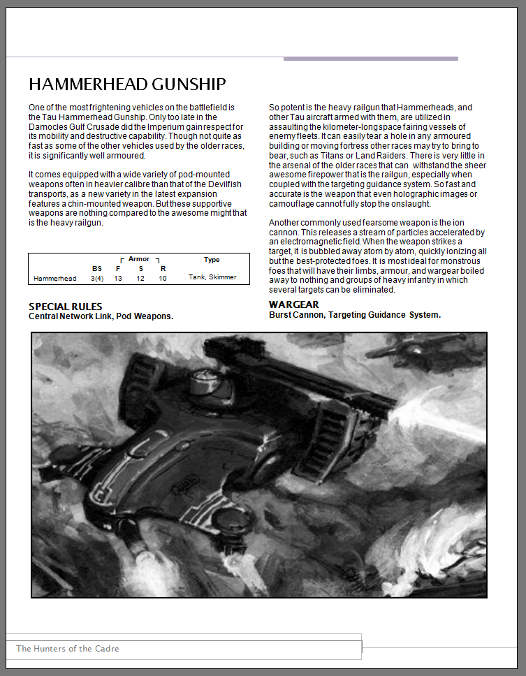 5th Edition Tau Hammerhead