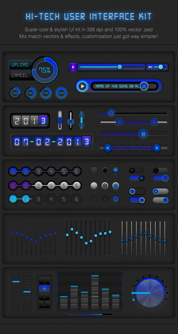 Hi-Tech UI-Kit by PavitraSTandon on DeviantArt