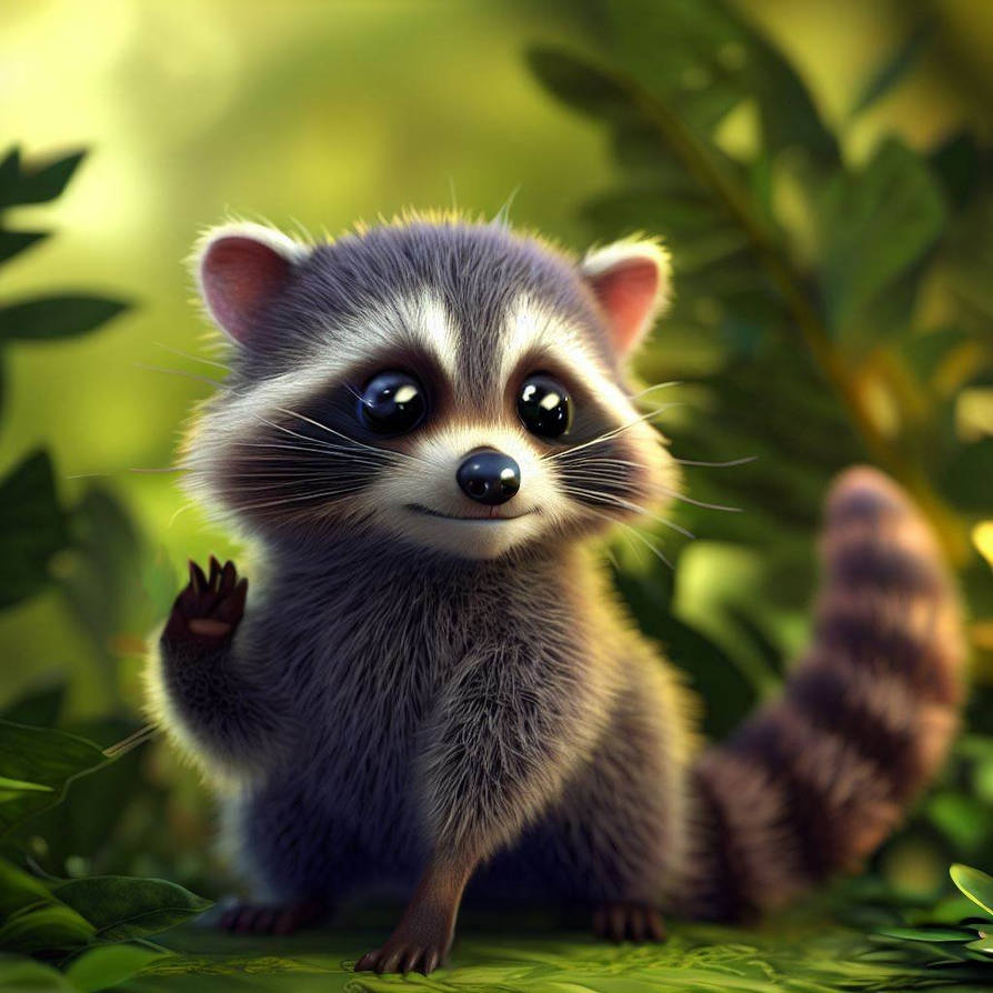 Baby Raccoon by lesliefayeart on DeviantArt