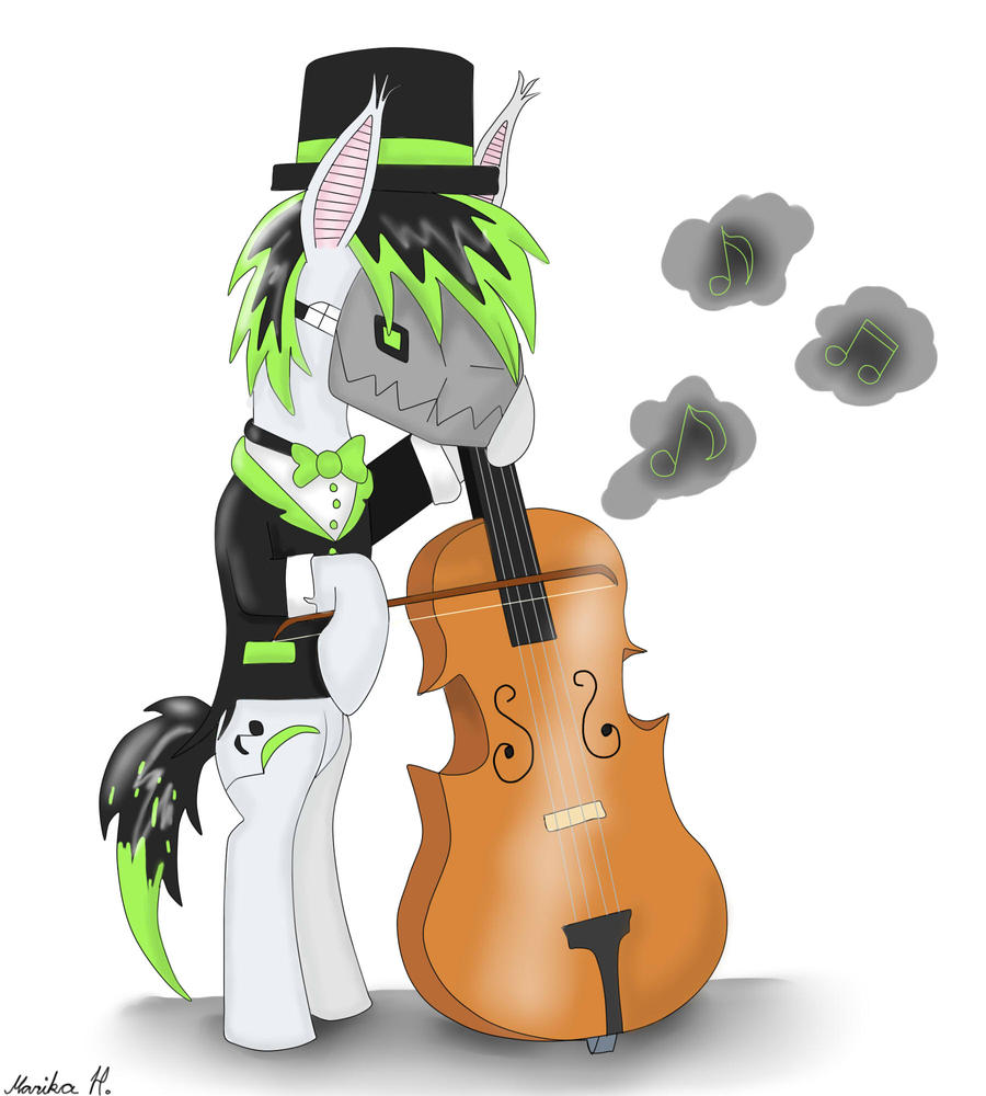 Kione playing a cello