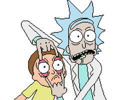rick and morty icon pixel art