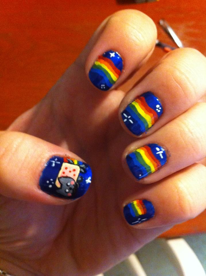 Nyan Cat Nail Art