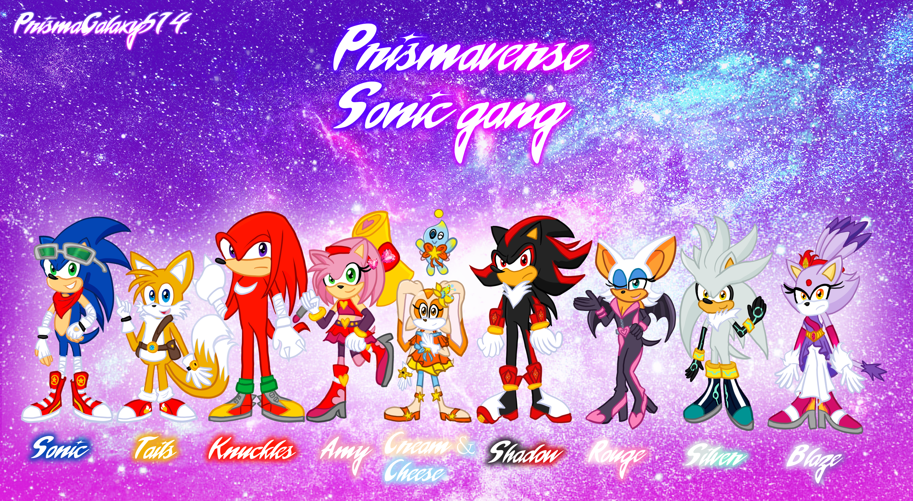 Sonic the Hedgehog Shadow, Knuckles, Tails, Amy, Rouge, Silver