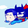 Chibi Superman and Batman