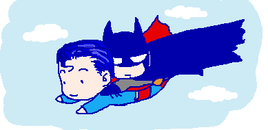 Chibi Superman and Batman