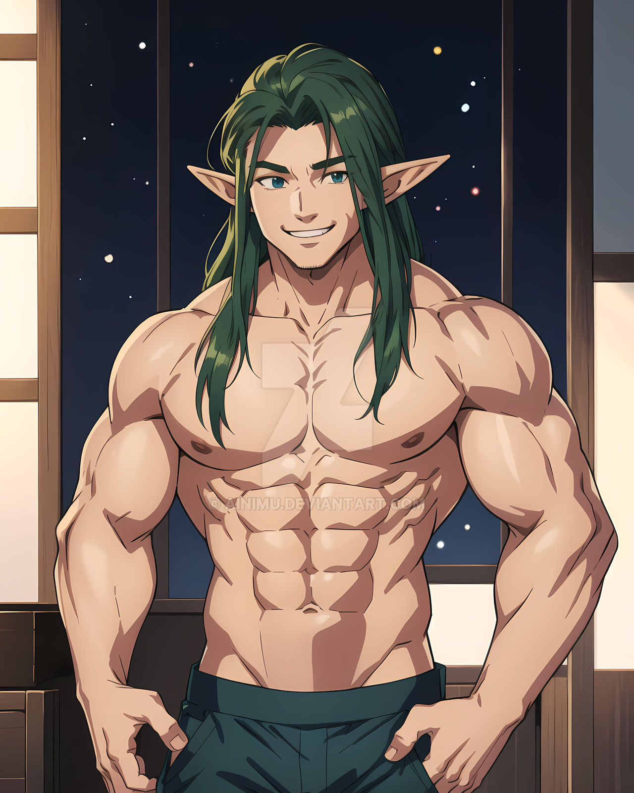 Elf Base Buff CLOSED - Hot Buff Elf Guy by AInimu on DeviantArt