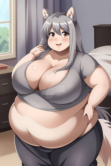 OPEN - Fat Gray Anime Wolf Girl