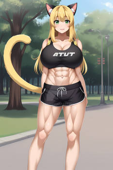 OPEN - Fit and Busty Blonde Anime Cat Girl