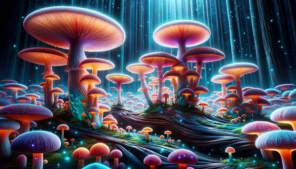 Vibrant Mushroom Forest (4K) by late3loomers on DeviantArt