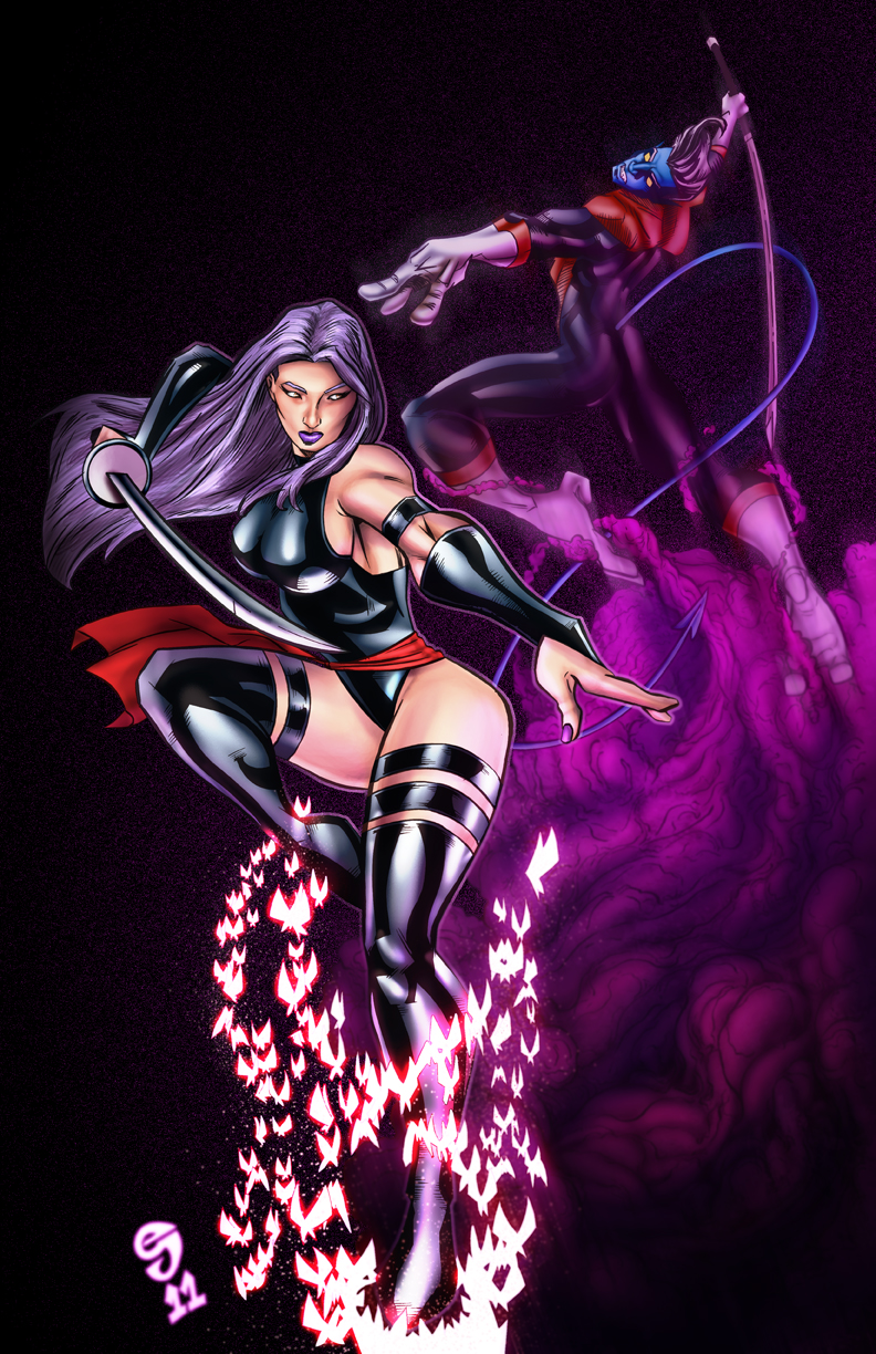 Psylocke Nightcrawler Colored