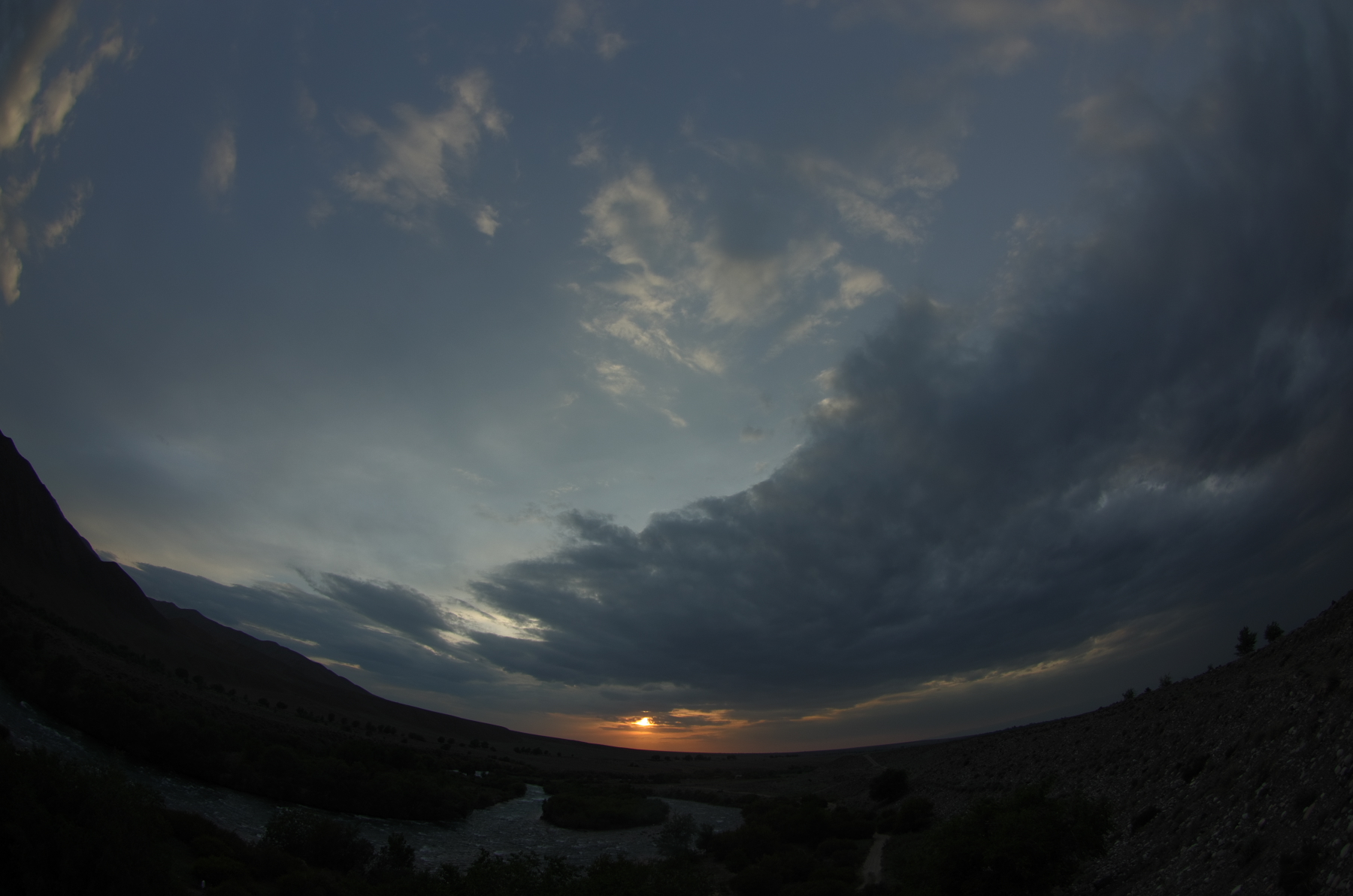 Sunset over river