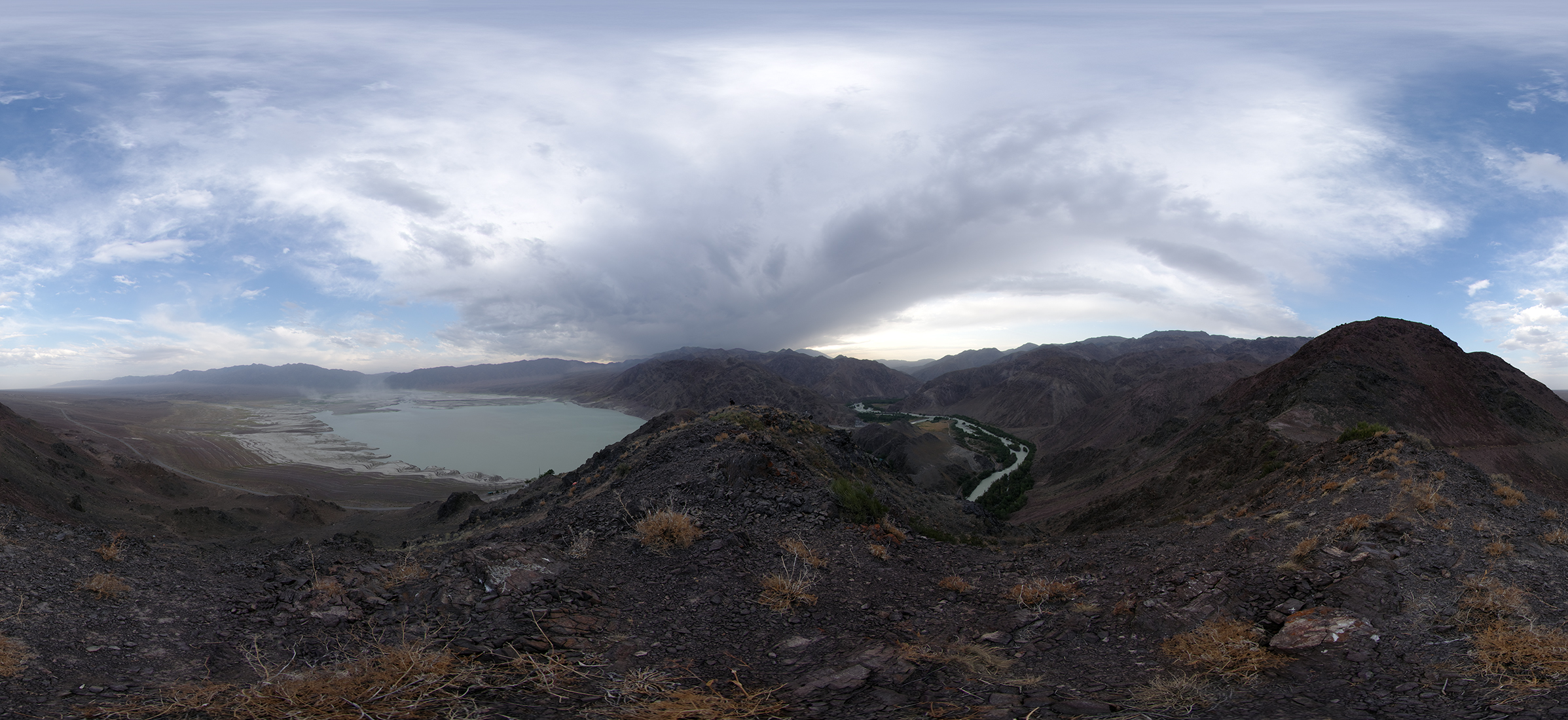 Lake and river pano