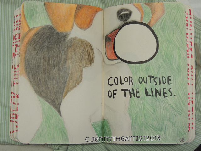 Color outside the lines - Wreck This Journal