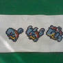 Squirtle Wartortle and Blastoise xstitch