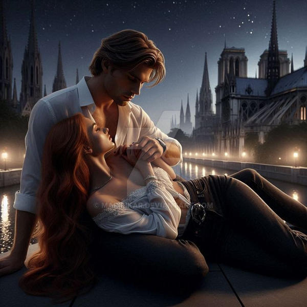 Romantic Deviantart A romantic scene of a couple lying on a rooftop at by MariRikar on ...