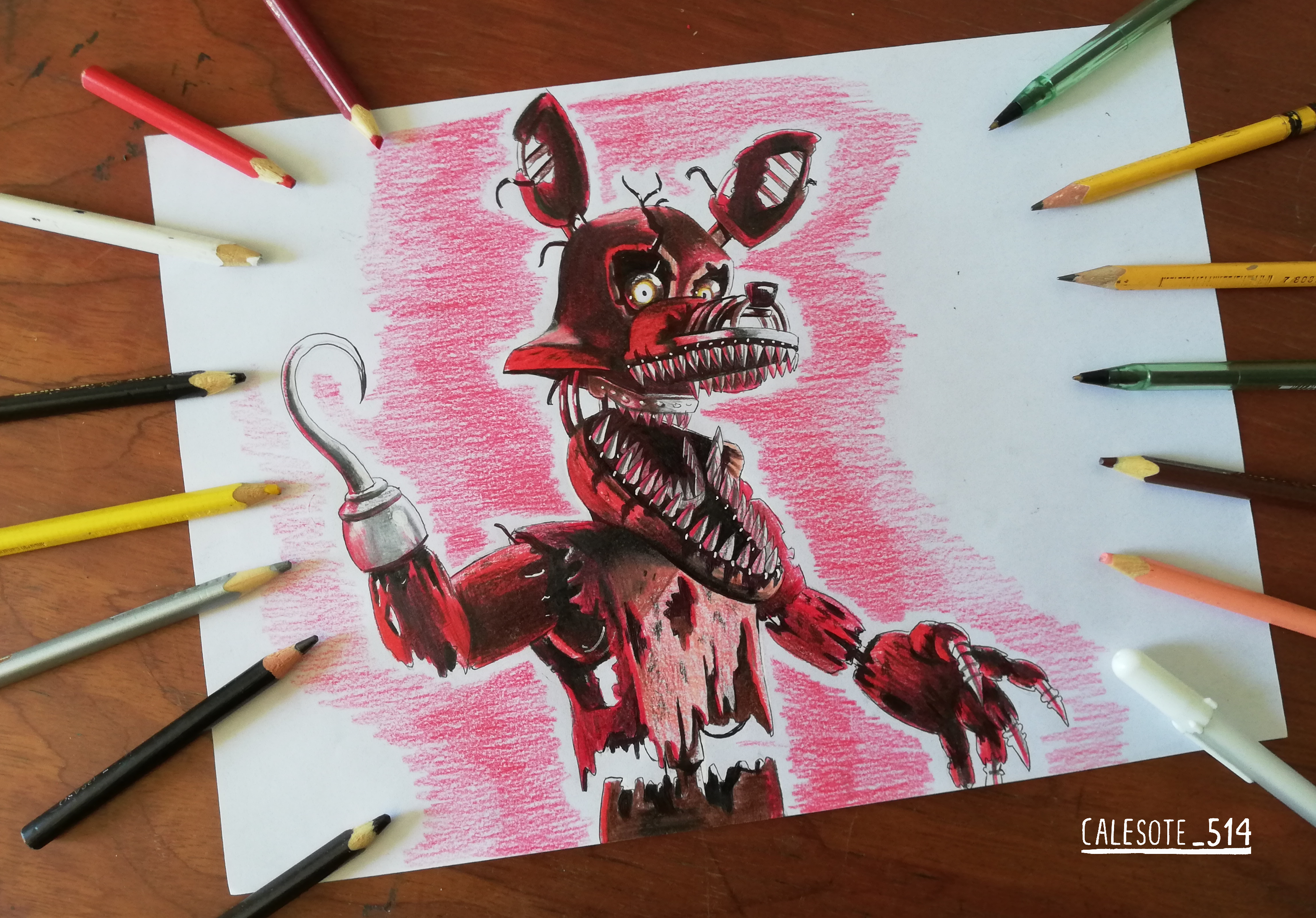 How to Draw Nightmare Foxy  Five Nights at Freddy's 