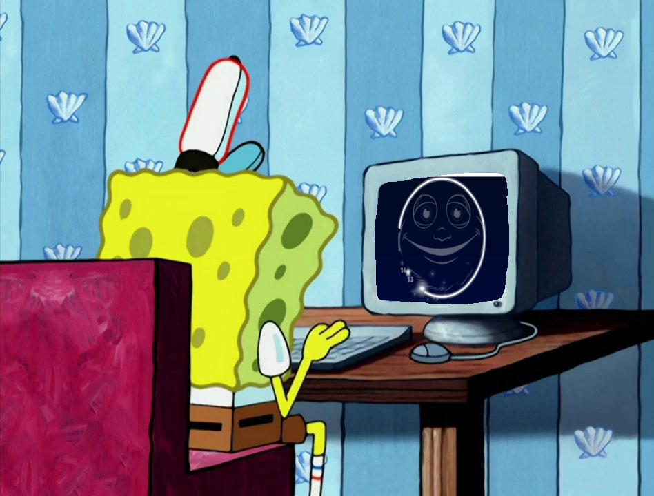 SpongeBob plays Luna Lines on the computer by ehrisbrudt on DeviantArt