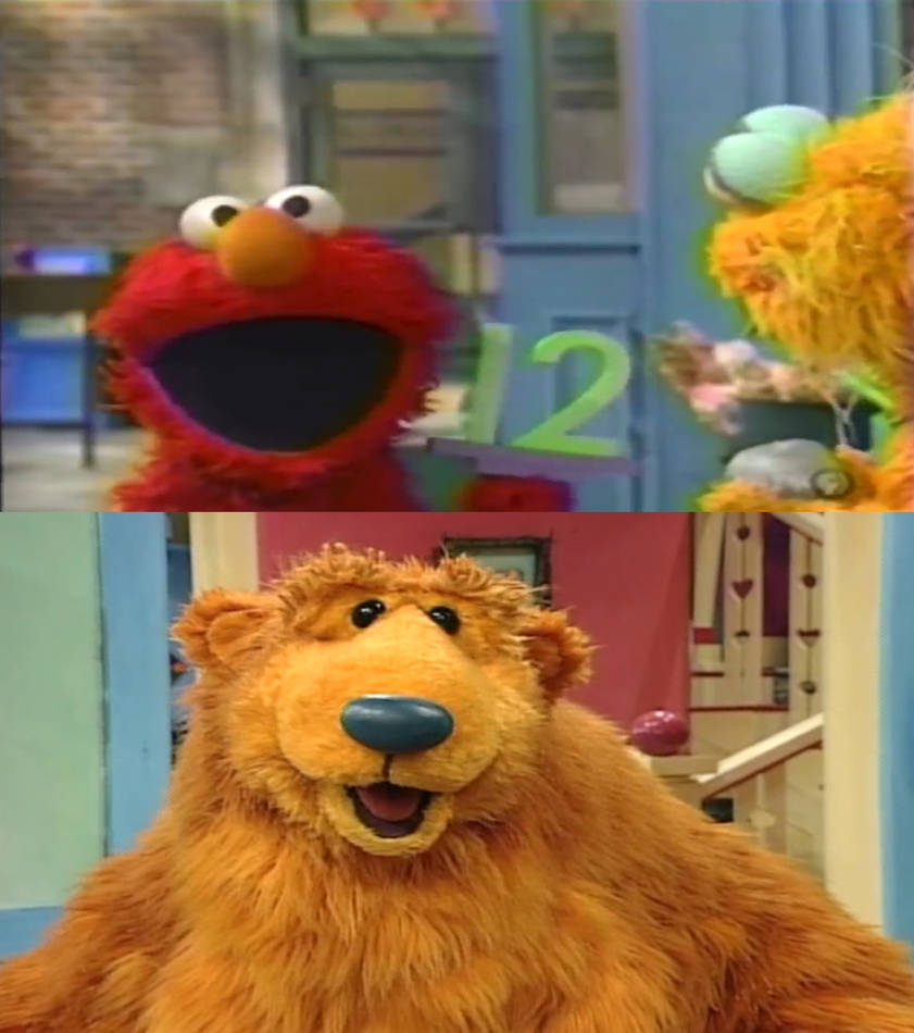 Bear is shocked over Elmo getting into a rage by ehrisbrudt on DeviantArt