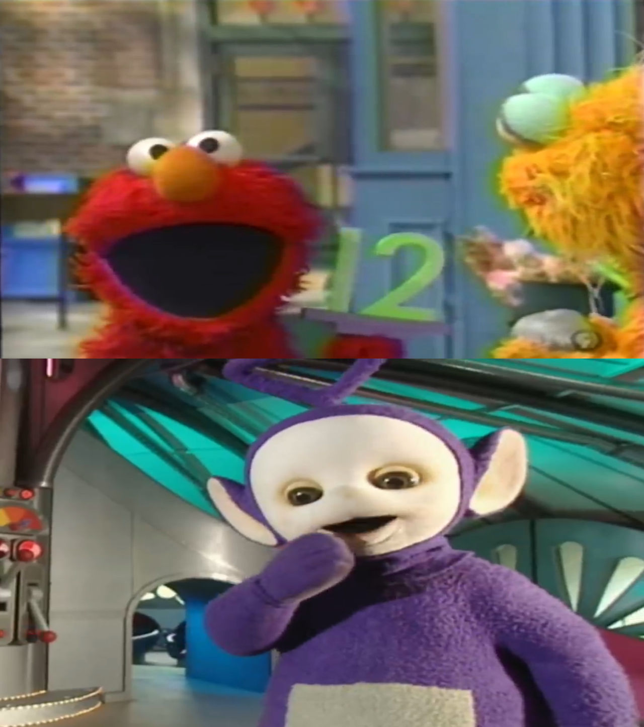 Tinky Winky reacts to Elmo getting in a rage by ehrisbrudt on DeviantArt