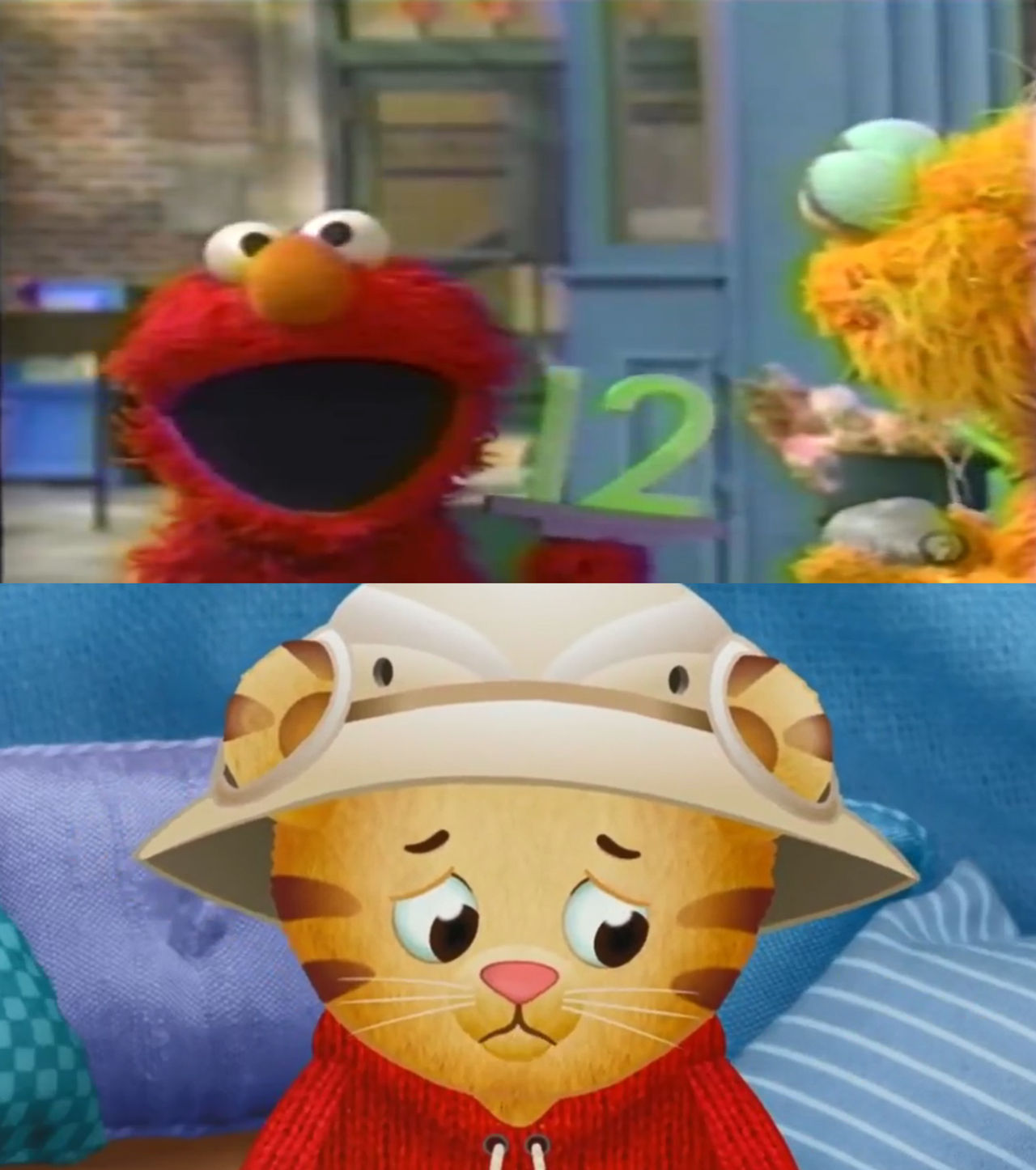 Daniel Tiger reacts to Elmo getting in a rage by ehrisbrudt on DeviantArt