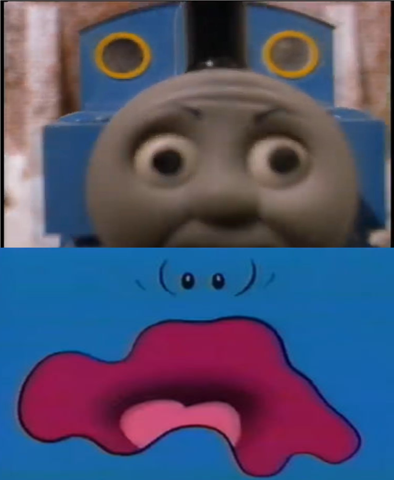 Nick Jr. Face gets scared of Thomas getting closer by ehrisbrudt