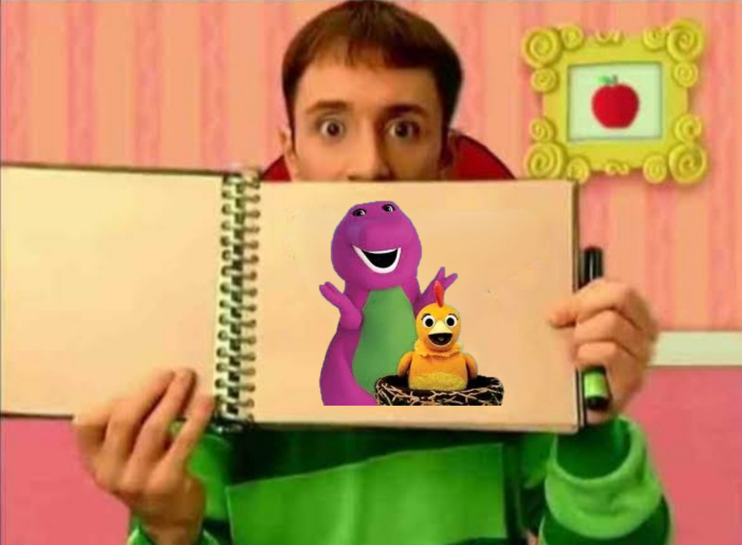 Barney Notebook Barney and Chica on Steve's notebook by ehrisbrudt on DeviantArt