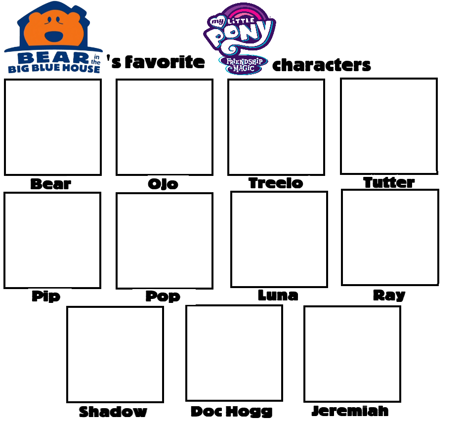 BITBBH Favorite MLP FIM Characters Template by ehrisbrudt on DeviantArt