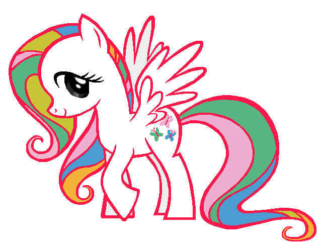 Fluttershy in Noggin Originals 2005 logo colors