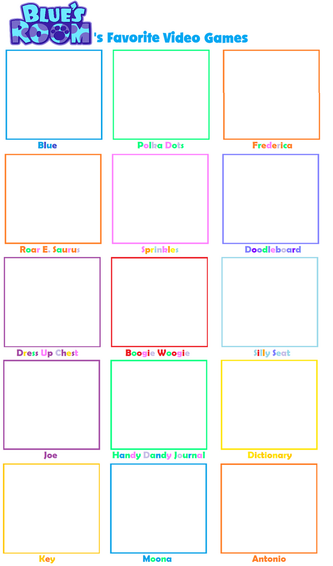 Blue's Room Favorite Video Games Template by ehrisbrudt on DeviantArt