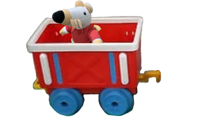 Maisy Mouse on the Sesame Street caboose