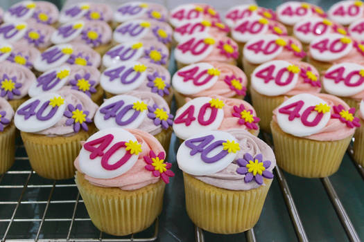 40th Birthday Cupcakes