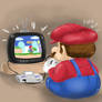 Mario Playing SNES