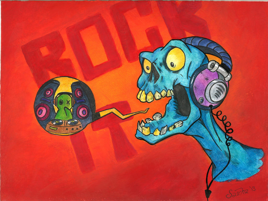 Zombie Like Rocker Rocking Zombie (inspired by CreatureBox) by sharkinc on DeviantArt