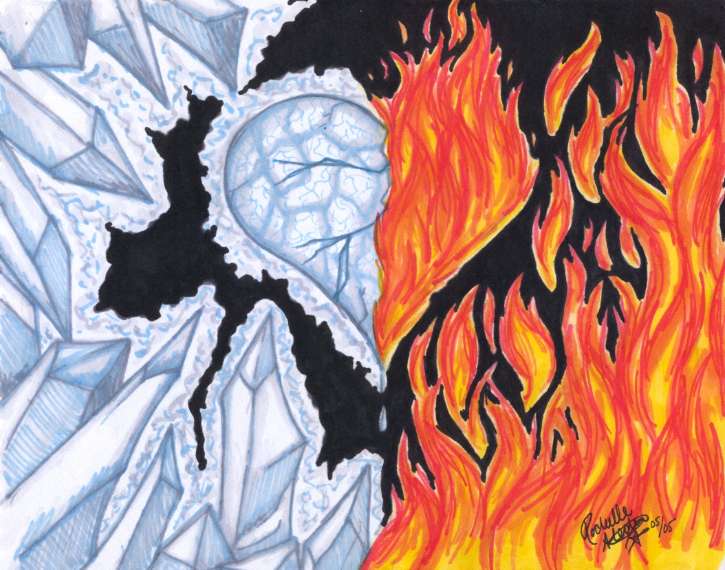 Fire And Ice By Digital Blood On Deviantart