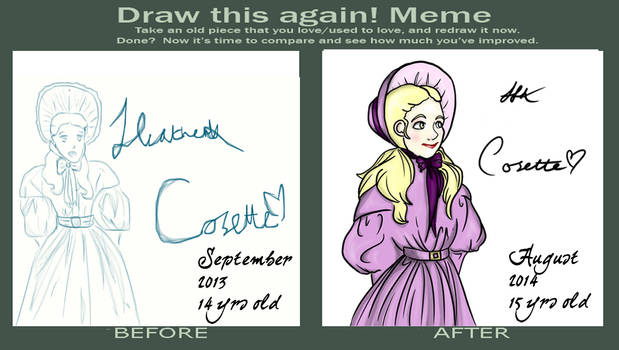 Draw this again! Meme. Cosette by Thehighwaygirl