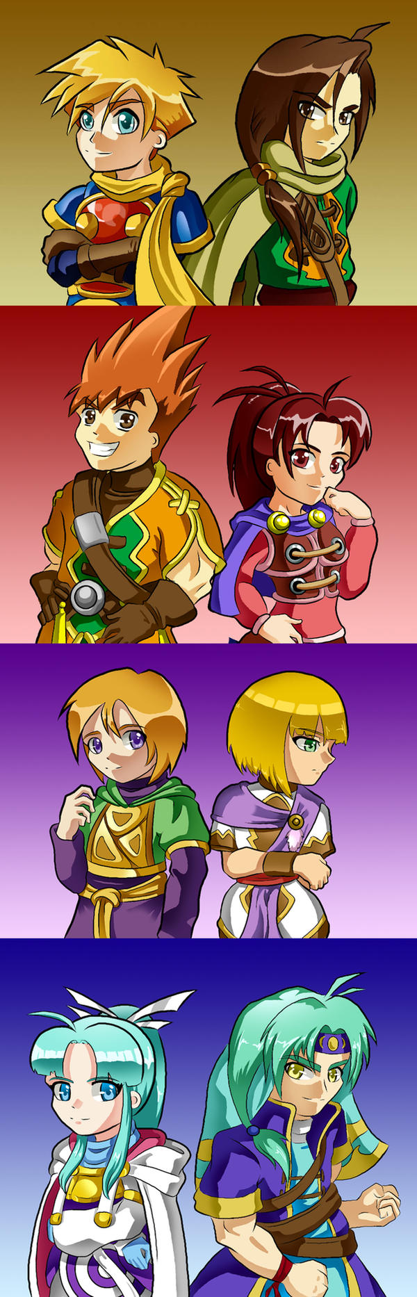 Golden Sun 1 and 2 chibis