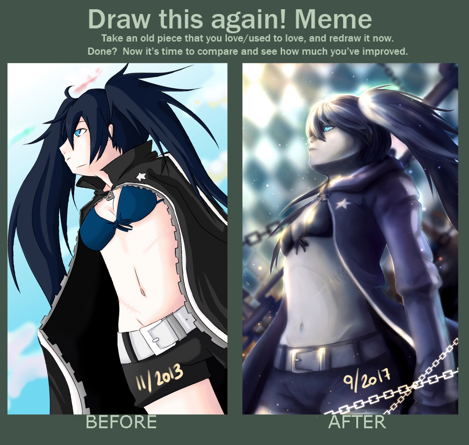 Draw this again Meme: Black Rock Shooter