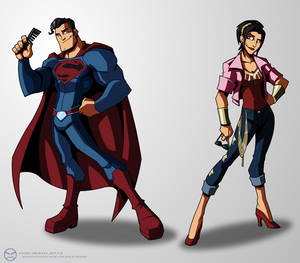 Man of Grease - Superman and Wonder Woman