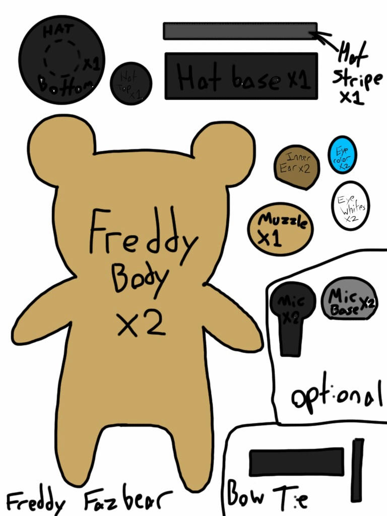 Freddy Fazbear Plush Template by LycanTrin on DeviantArt