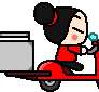 Pucca in motorbike