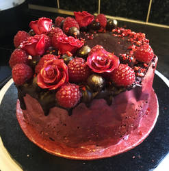 Raspberry Chocolate Red Velvet Cake