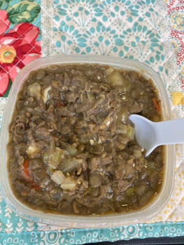 Lentil with vegetables for lunch 