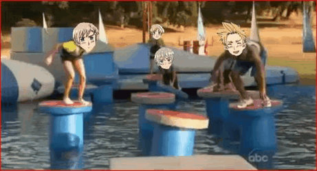 Hetalia - Wipeout: gif - Norway and Denmark