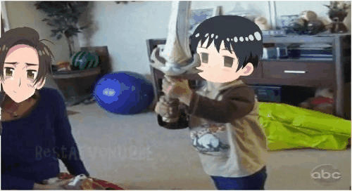 Hetalia - AFV - gif - Chibi Japan and China